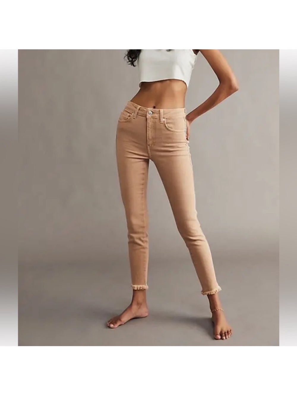 We The Free High-Rise Skinny Jeans in Tan